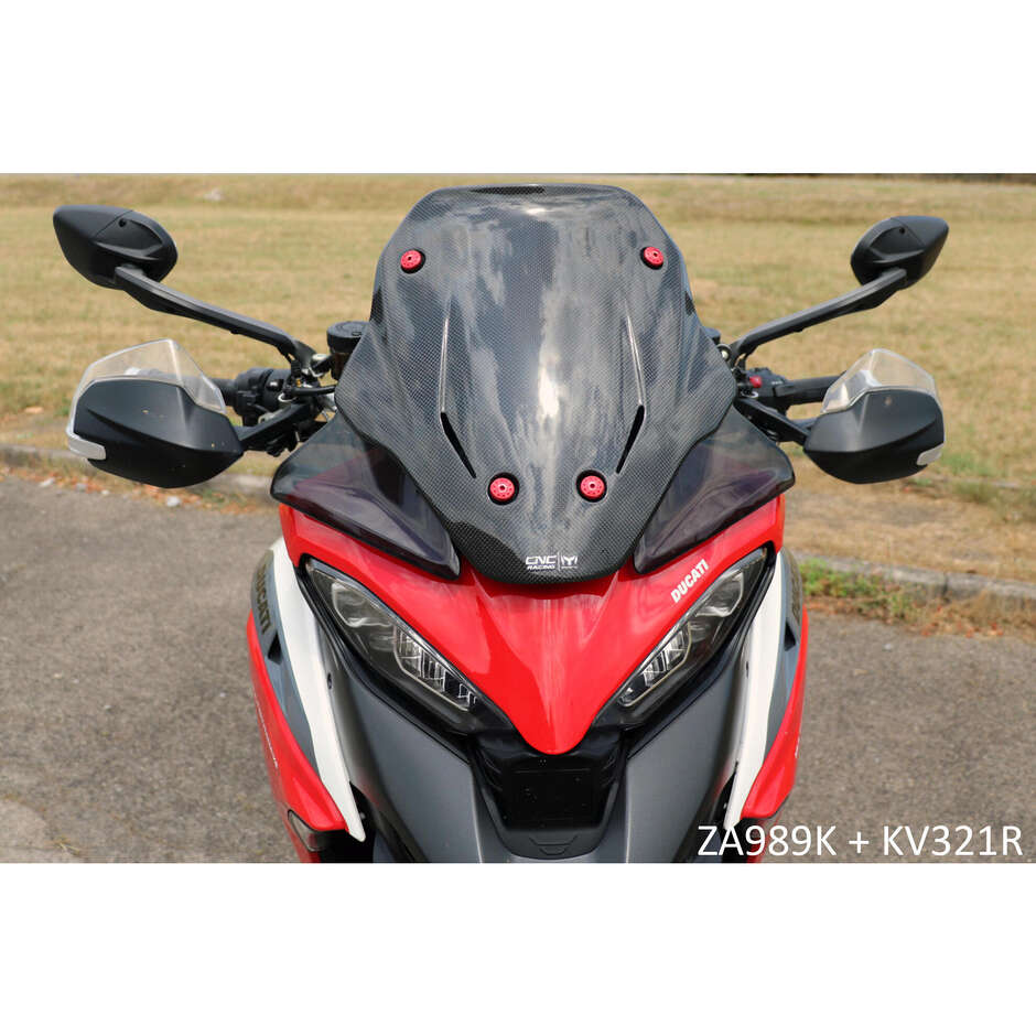 Pare-brise sport en carbone Ducati Multistrada V4 CNC Racing brillant