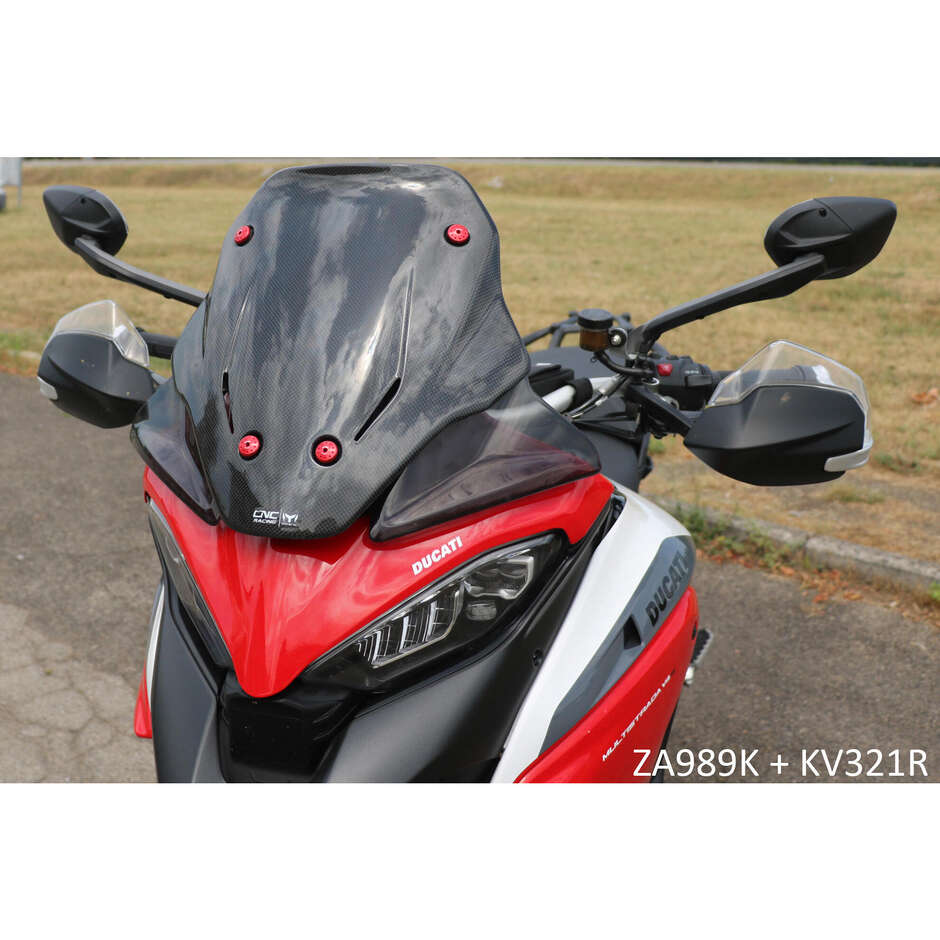 Pare-brise sport en carbone Ducati Multistrada V4 CNC Racing brillant