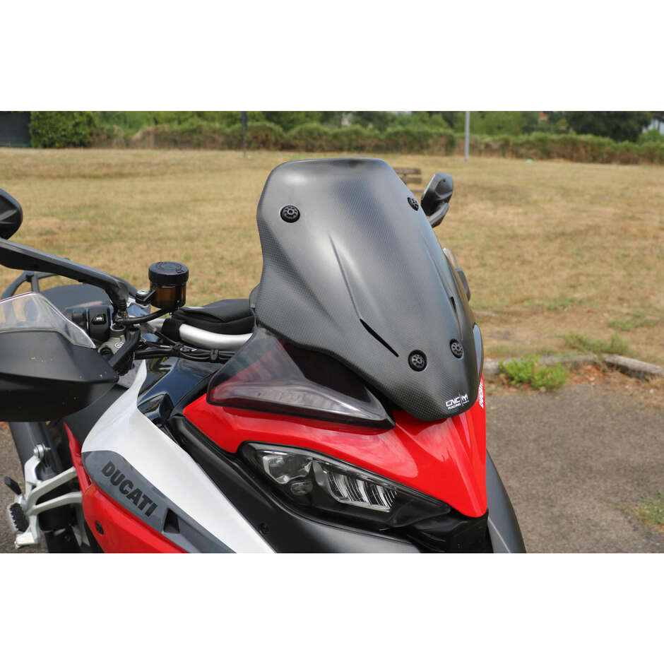 Pare-brise sport en carbone Ducati Multistrada V4 CNC Racing brillant