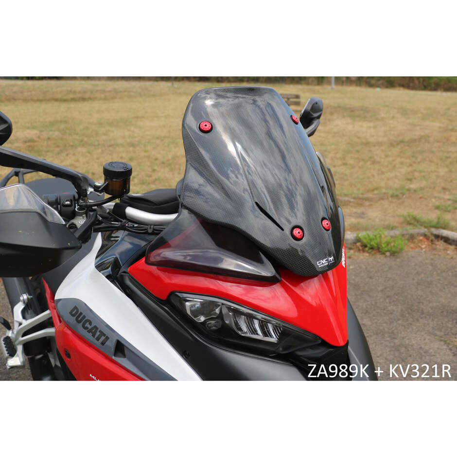 Pare-brise sport en carbone Ducati Multistrada V4 CNC Racing brillant