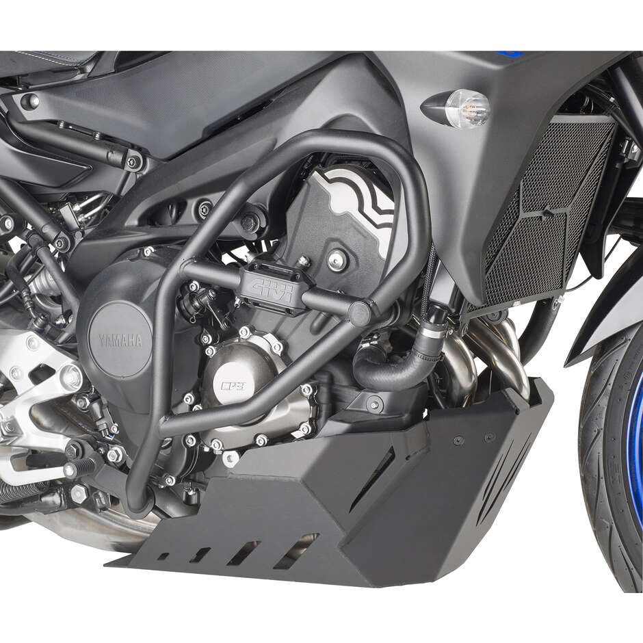 Pare moteur tubulaire noir Curseur intégré Givi TN2139 Pour YAMAHA Tracer 900 / Tracer 900 GT (18 > 20)