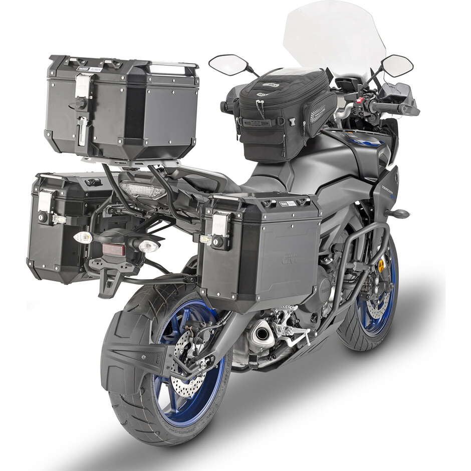Pare moteur tubulaire noir Curseur intégré Givi TN2139 Pour YAMAHA Tracer 900 / Tracer 900 GT (18 > 20)