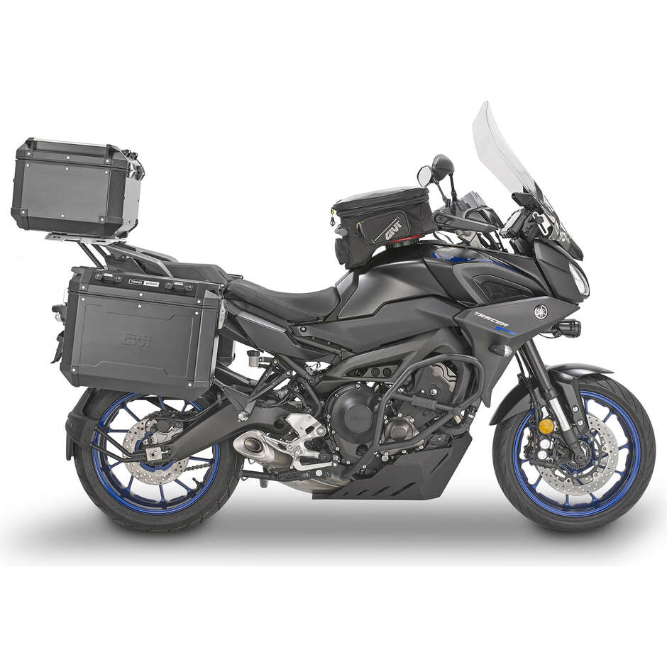 Pare moteur tubulaire noir Curseur intégré Givi TN2139 Pour YAMAHA Tracer 900 / Tracer 900 GT (18 > 20)