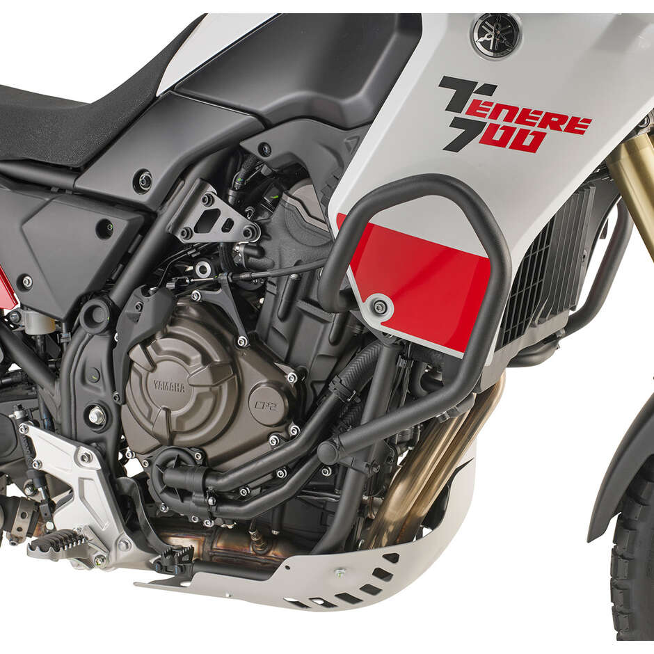 Pare moteur tubulaire noir Curseur intégré Givi TN2145 Pour YAMAHA Ténéré 700 (19 > 20)