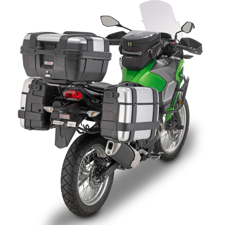 Pare moteur tubulaire noir Curseur intégré Givi TN4121 Pour KAWASAKI Versys-X 300 (17 > 24)