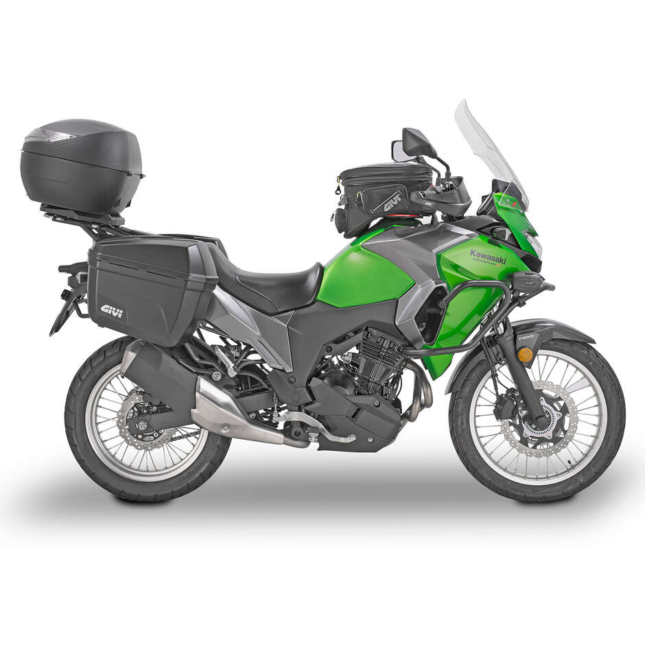 Pare moteur tubulaire noir Curseur intégré Givi TN4121 Pour KAWASAKI Versys-X 300 (17 > 24)