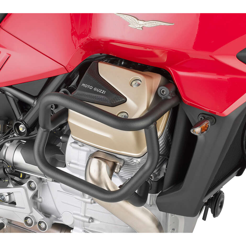 Pare moteur tubulaire noir Curseur intégré Givi TN8207 Pour MOTO GUZZI V100 Mandello 1000 (22 > 24)
