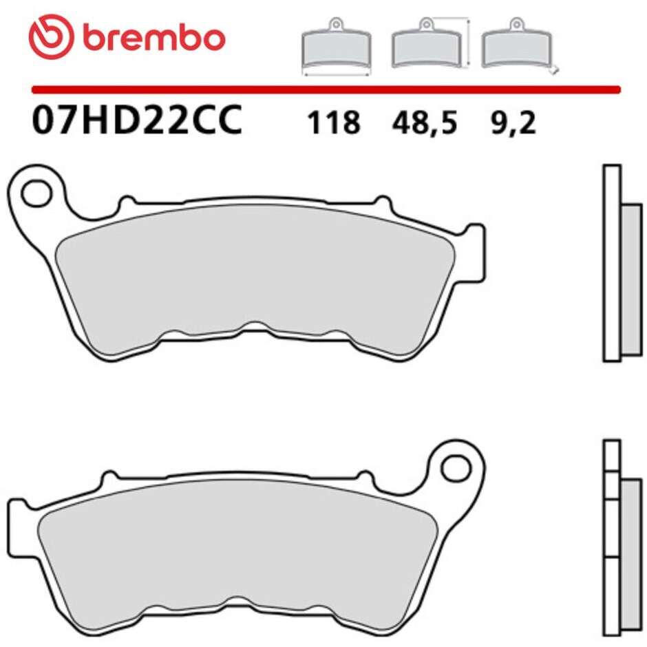 Pastiglie Freno Moto Carbon Ceramic Anteriori Brembo CC 07HD22CC Per HARLEY DAVIDSON XL X Forty Eight (2014-2022); XL 883 N Sportster Iron (2014-2022) e altri modelli