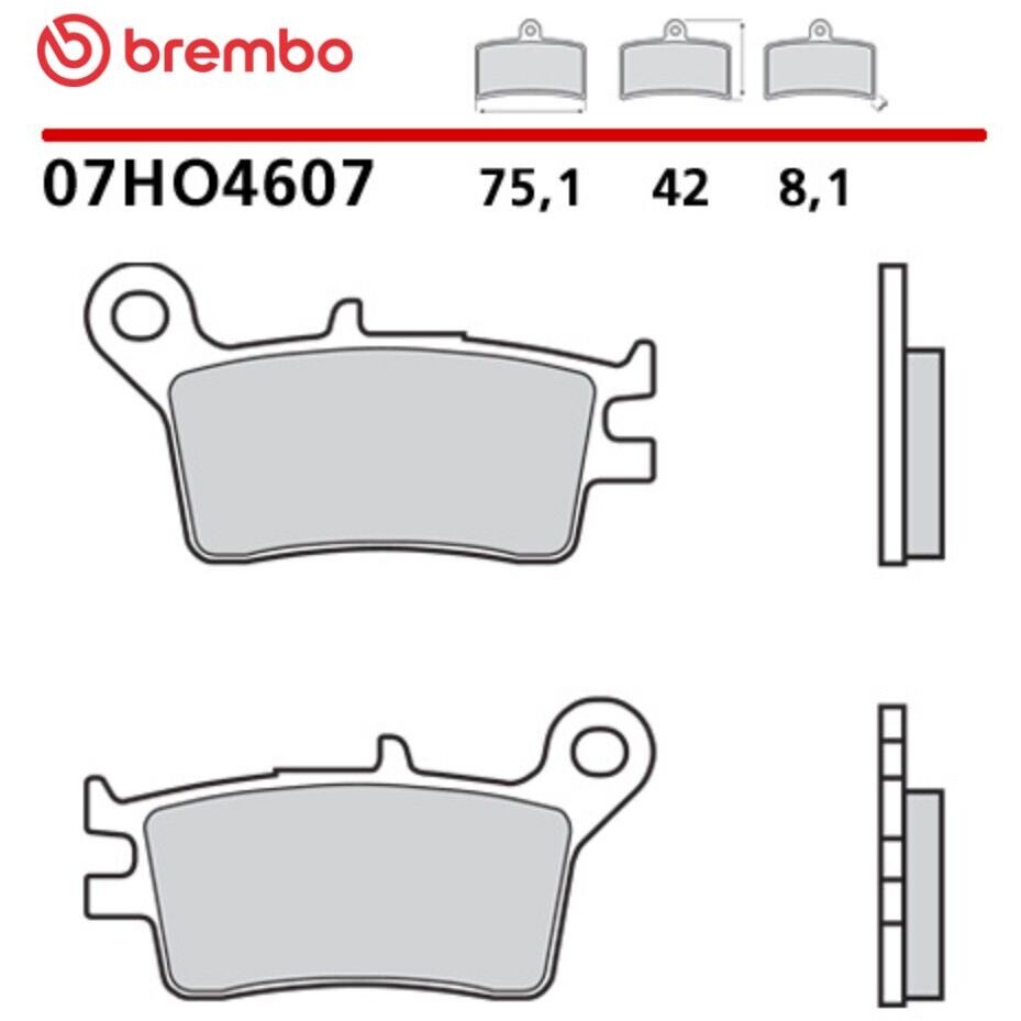 Pastiglie Freno Moto Carbon Ceramic Posteriori Brembo CC 07HO4607 Per HONDA NX AX-1 (1989-1994); XLR R (1987-1990) e altri modelli