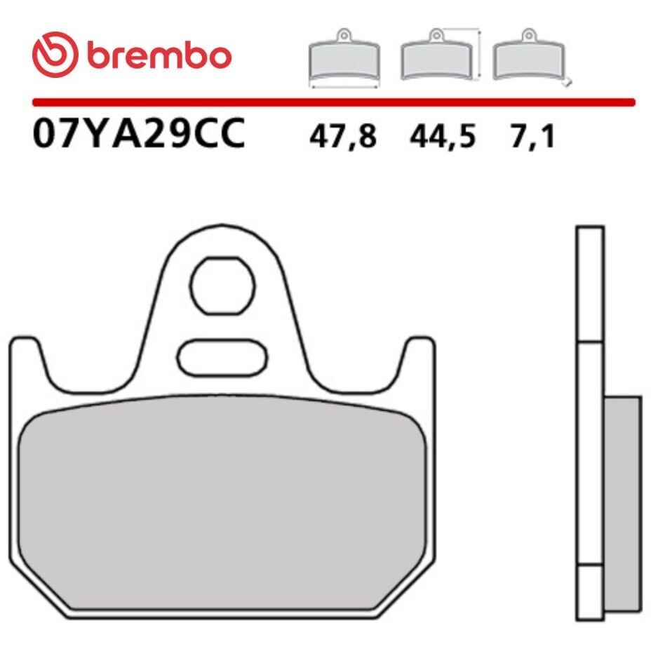 Pastiglie Freno Moto Carbon Ceramic Posteriori Brembo CC 07YA29CC Per YAMAHA TZ 250 (1990-1991 / 1997-2008); TZ 125 (1994-1997)