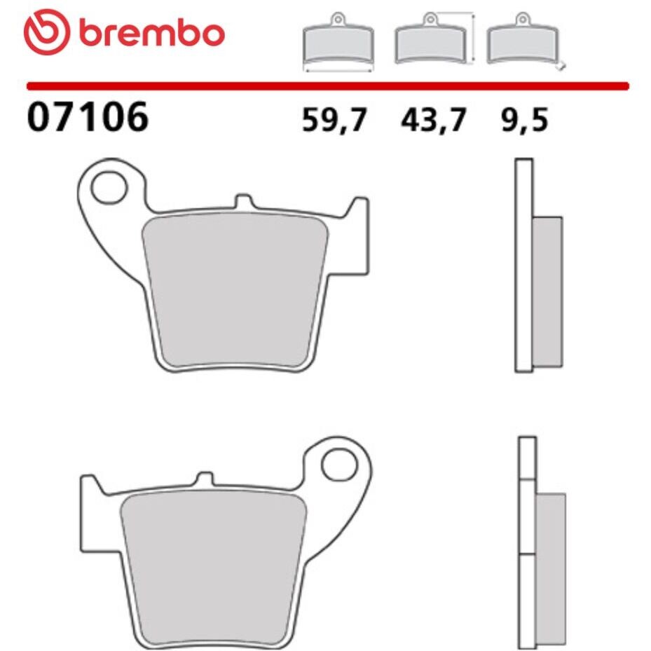 Pastiglie Freno Moto Carbon Ceramic Posteriori Brembo CC 7106 Per FANTIC MOTOR TX M Motard Casa M (2012-2015); Caballero Regolarita Casa (2012-2015) e altri modelli