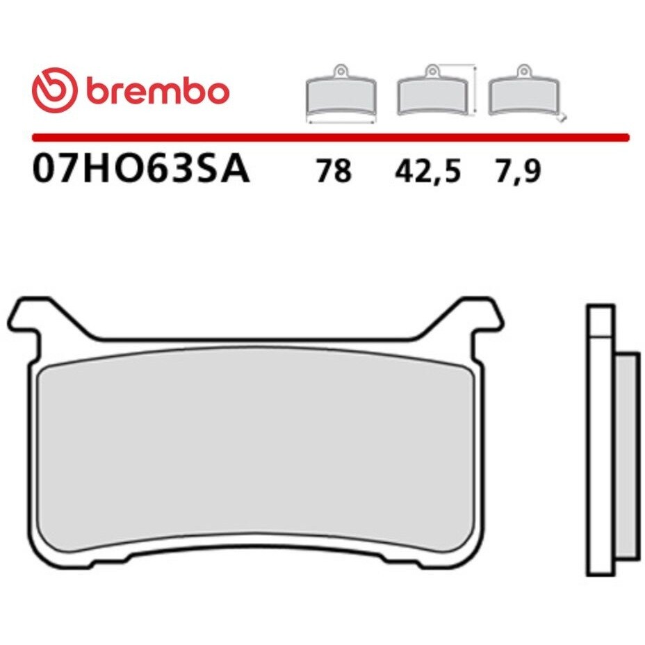 Pastiglie Freno Moto Sinterizzate Anteriori Brembo SA 07HO63SA Per HONDA CMX Rebel (2021-2026); CMX Rebel DCT (2021-2026) e altri modelli
