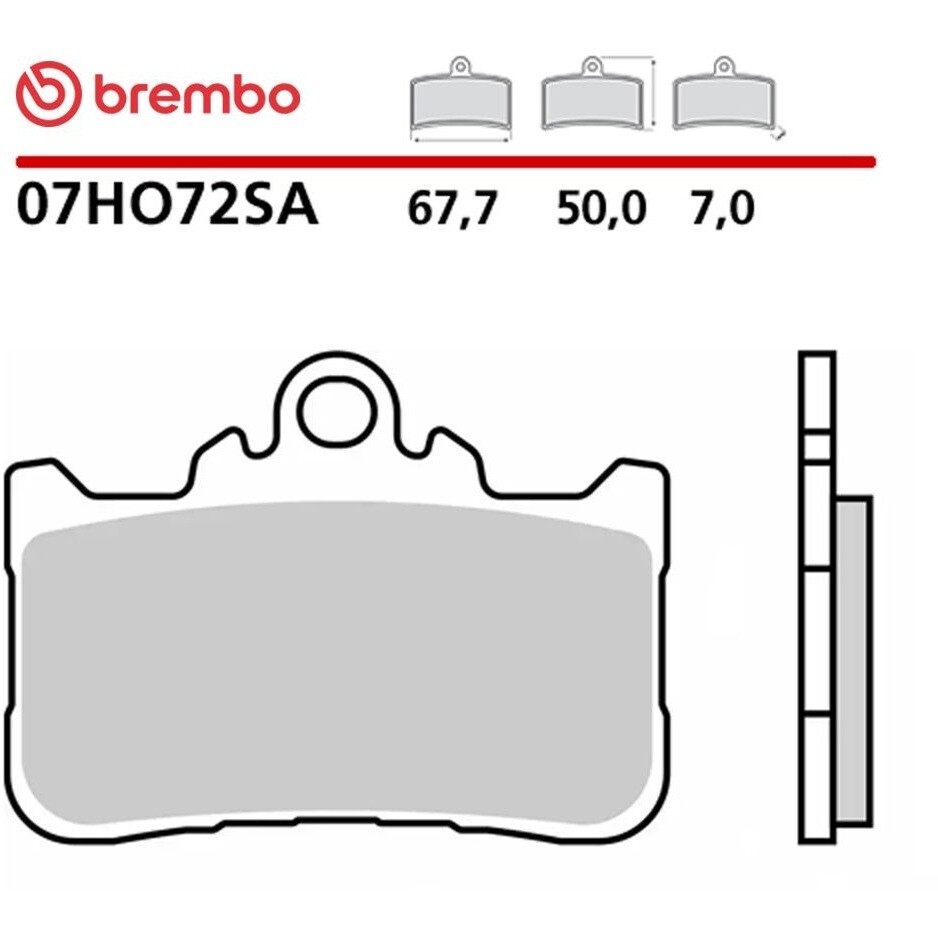 Pastiglie Freno Moto Sinterizzate Anteriori Brembo SA 07HO72SA Per HONDA CBR R (2022-2026); CB Hornet 750 (2023-2026) e altri modelli