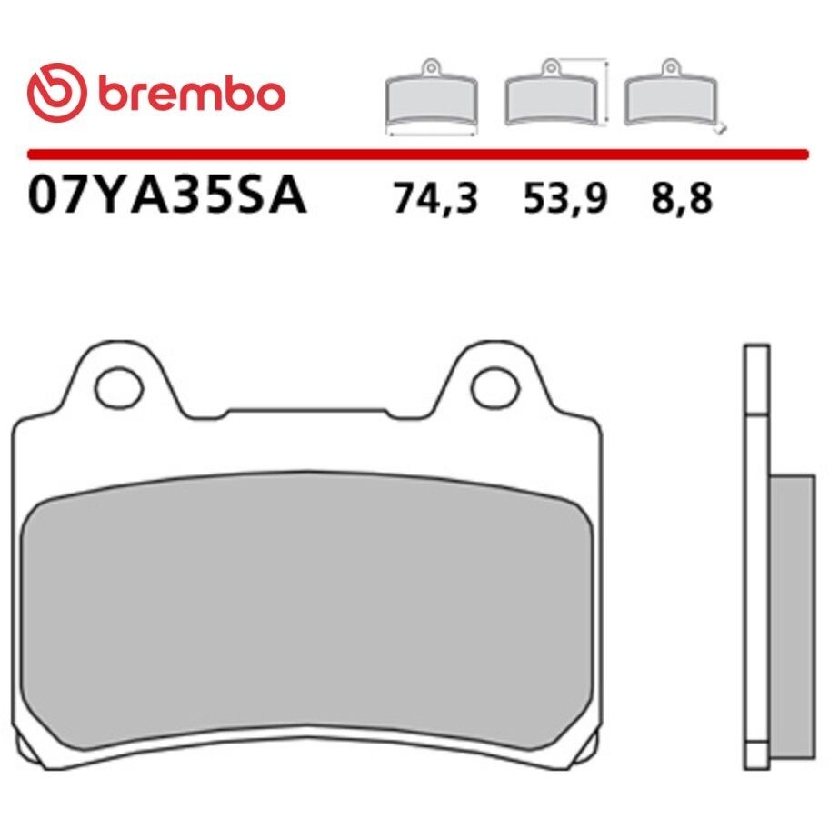 Pastiglie Freno Moto Sinterizzate Anteriori Brembo SA 07YA35SA Per YAMAHA XVZ Royal Star Boulevard (1999); XVZ A Royal Star (1996-1998) e altri modelli