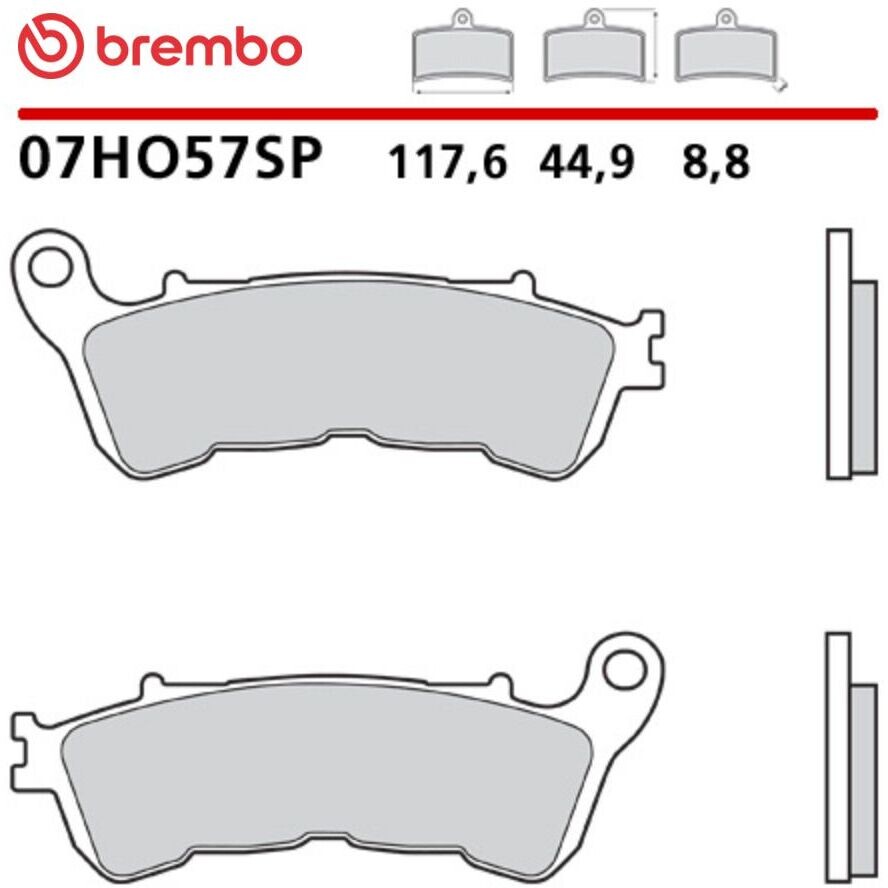 Pastiglie Freno Moto Sinterizzate Posteriori Brembo SP 07HO57SP Per HONDA CBF ABS (2006-2010)
