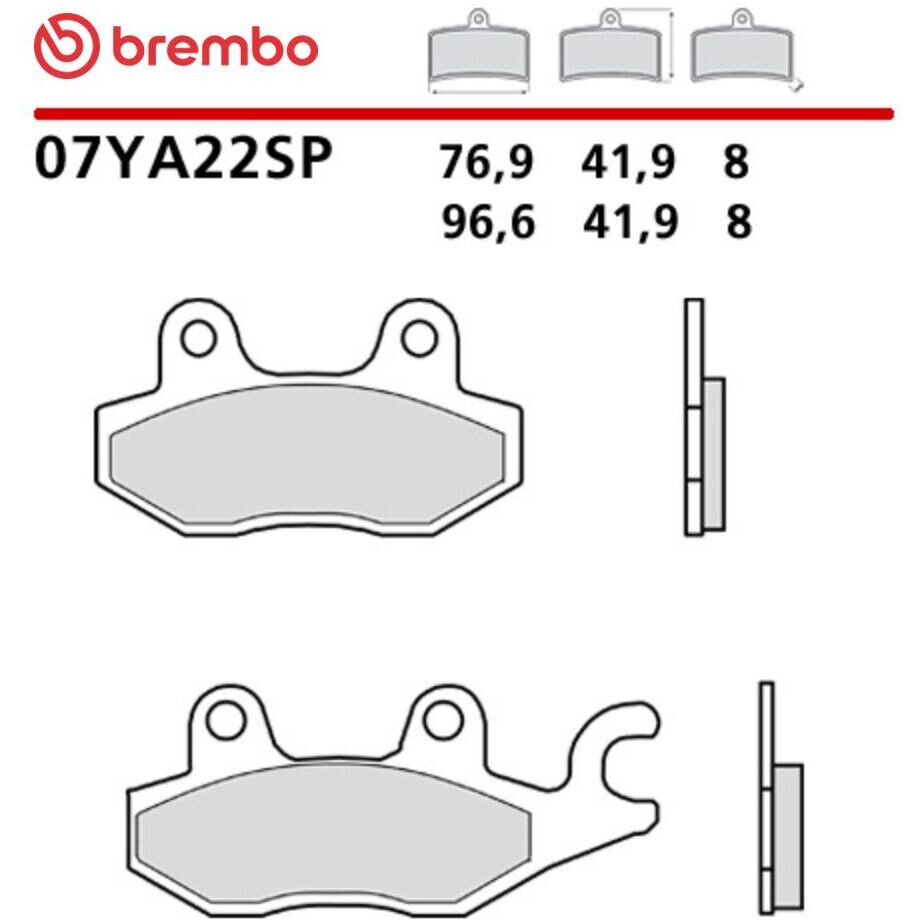 Pastiglie Freno Moto Sinterizzate Posteriori Brembo SP 07YA22SP