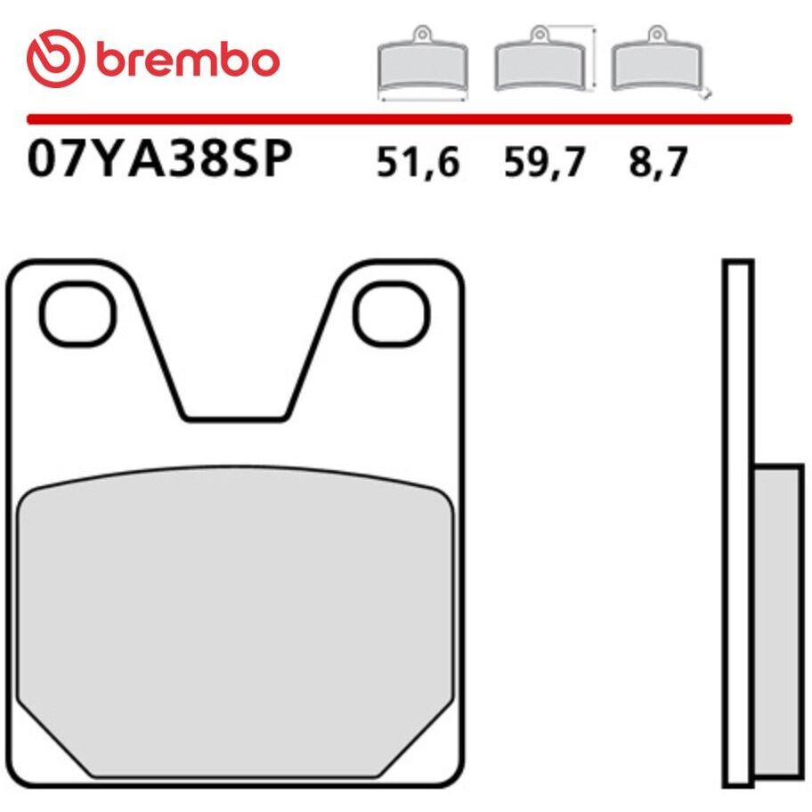 Pastiglie Freno Moto Sinterizzate Posteriori Brembo SP 07YA38SP Per YAMAHA YZF-R7 OW02 (1999-2003); YZF-R1 (1998-2001)