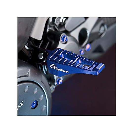 Pedane Poggiapiedi Passeggero LighTech per Yamaha T-MAX 530-500 Blu