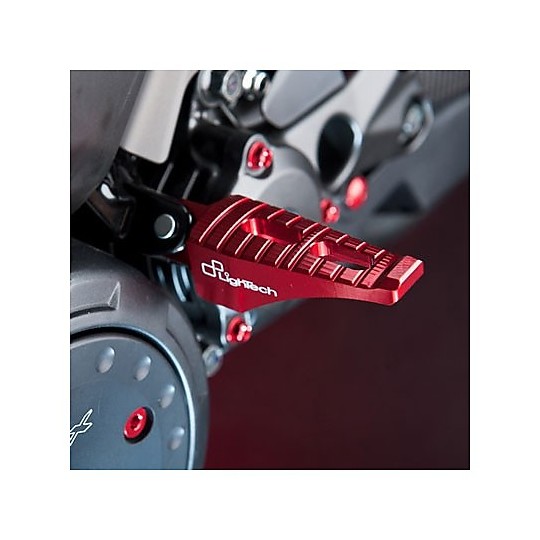 Pedane Poggiapiedi Passeggero LighTech per Yamaha T-MAX 530-500 Rosso 