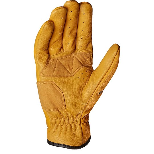 Perforated Leather Motorcycle Gloves CE Custom Spidi Summer GLORY Ocher