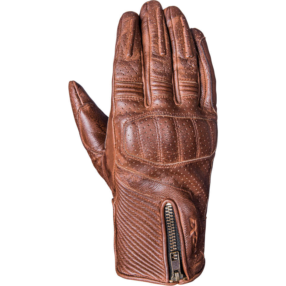 Perforated Leather Motorcycle Gloves Custom Ixon RS ROCKER Camel
