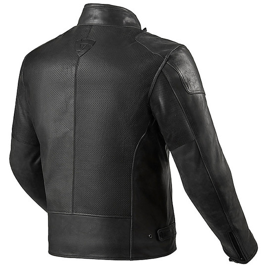 Perforated Leather Motorcycle Jacket Custom Rev'it SHERWOOD AIR Black