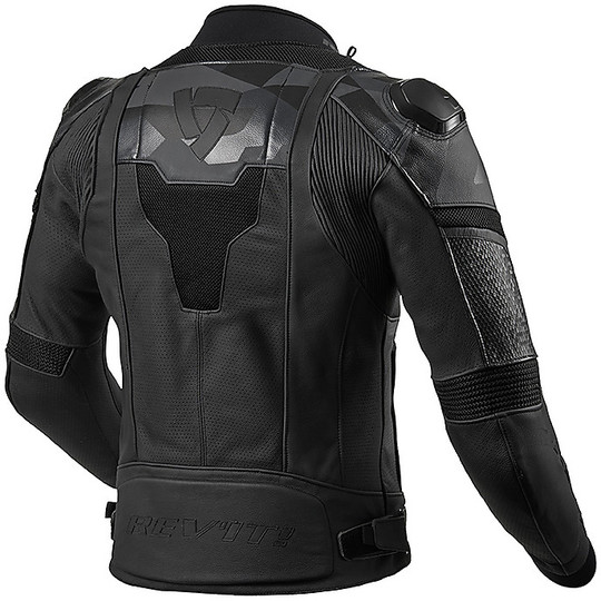 Perforated Leather Motorcycle Jacket Sport Rev'it HYPERSPEED AIR Black Gray