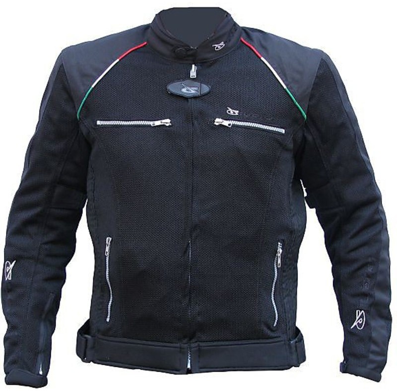 Perforated Moto Jacket Summer Judges Italian Flag With Black Protective ...