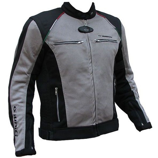 Perforated Moto Jacket Summer Judges Italian Flag With detachable sleeves Grey Guards