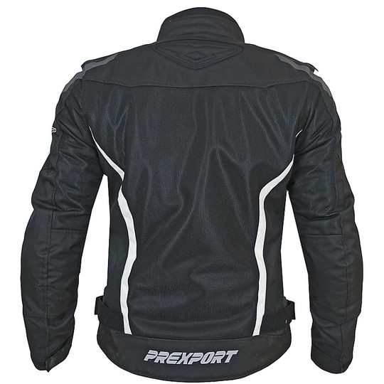 Perforated Motorbike Summer Jacket 3 Seasons Prexport Desert WP Black White