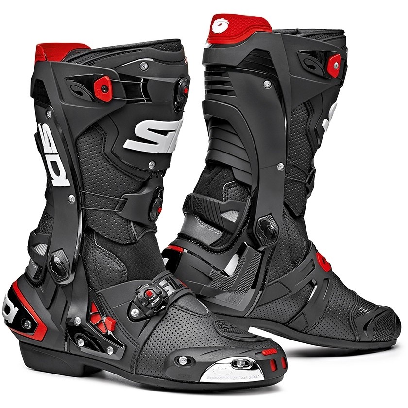 Perforated Motorcycle Boots Racing Track Sidi REX AIR Black