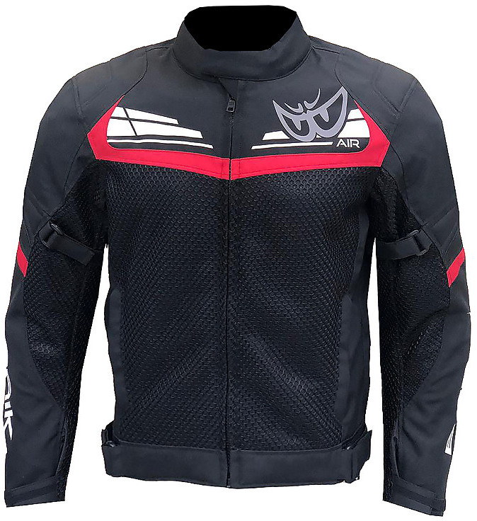 Perforated Motorcycle Jacket Berik 2.0 Nj-193322 Black Red For Sale 