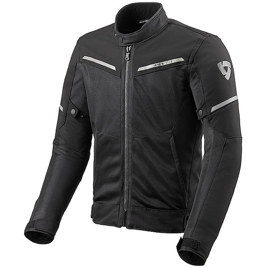 Perforated Motorcycle Jacket In Rev'it AIRWAVE 3 Black Fabric For Sale ...