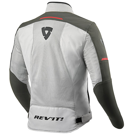 Perforated Motorcycle Jacket In Rev'it AIRWAVE 3 Silver Anthracite Fabric