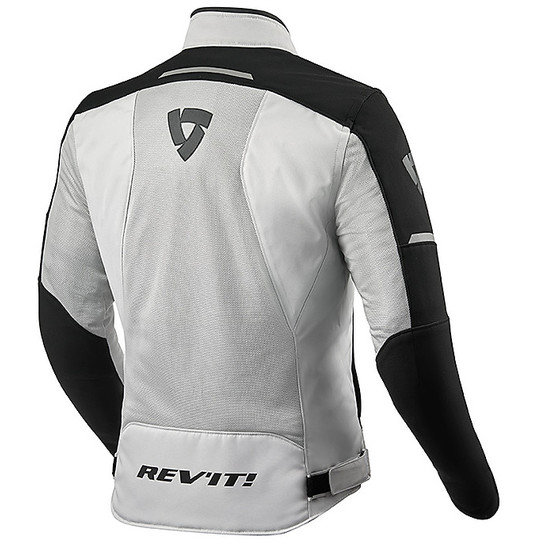 Perforated Motorcycle Jacket In Rev'it AIRWAVE 3 Silver Black Fabric