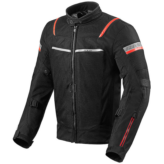 Perforated Motorcycle Jacket In Rev'it TORNADO 3 Black Fabric