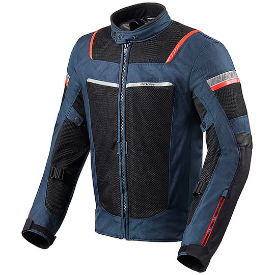 Perforated Motorcycle Jacket In Rev'it TORNADO 3 Fabric Dark Blue Black