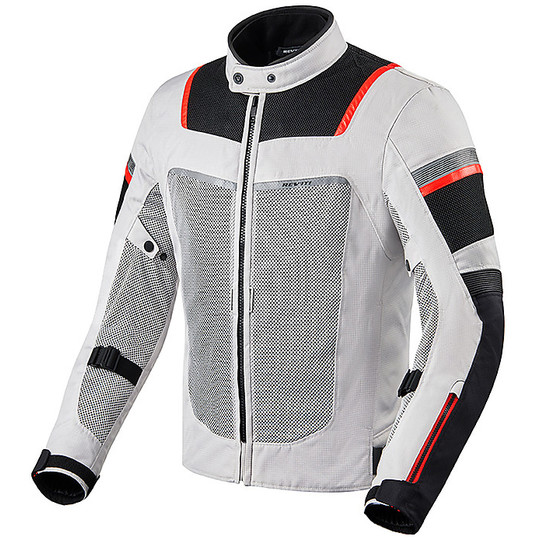 Perforated Motorcycle Jacket In Rev'it TORNADO 3 Silver Black Fabric