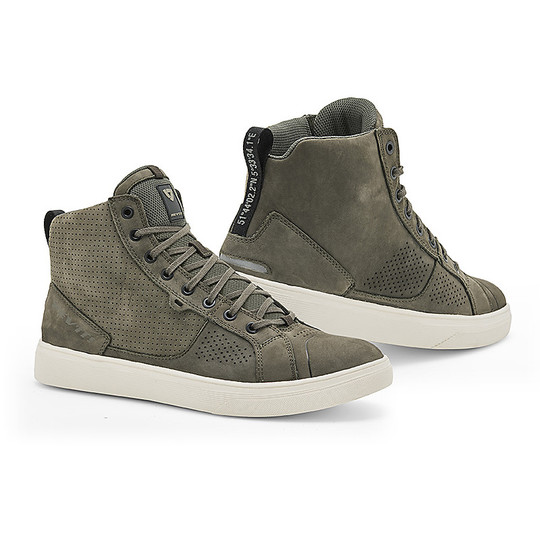 Perforated Snakers Shoes Motorcycle Techniques Rev'it ARROW Olive Green White