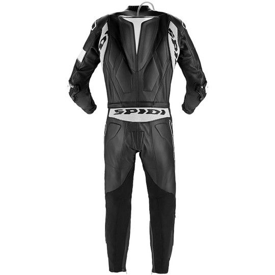 Perforated Split Leather Motorcycle Suit 2Pcs. Spidi RACE WARRIOR TOURING Perforated Black