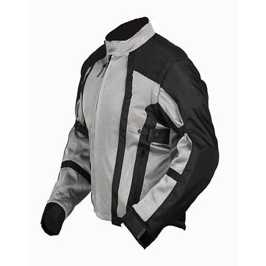 Perforierte Moto Jacke Sommer mit Sheild Schutz Farbe Grau