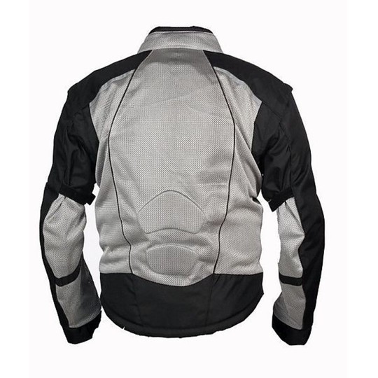 Perforierte Moto Jacke Sommer mit Sheild Schutz Farbe Grau