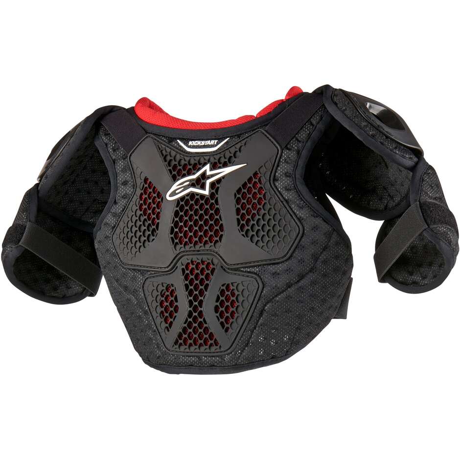 Pettorina Bambino Moto Cross Enduro Alpinestars BIONIC ACTION KICKSTART Nero Rosso