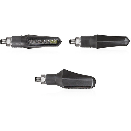 Pfeile Moto Chaft Geek Led genehmigt hinten schwarz transparenter Reflektor