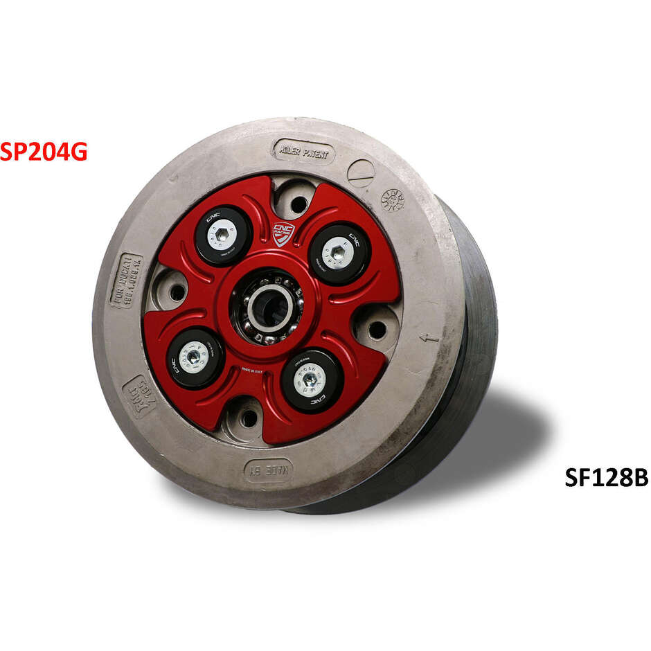 Piattello Spingidisco Frizioni ad olio Ducati con cuscinetto CNC Racing SP204 Rosso