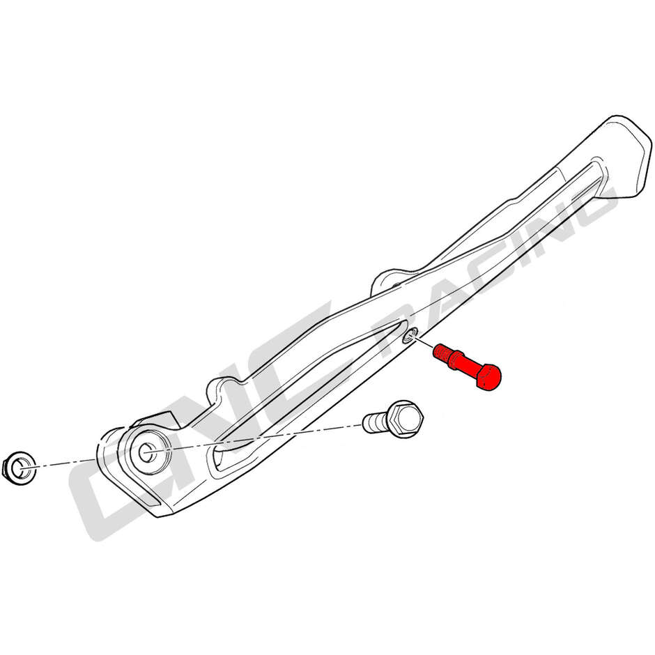 Piolo cavalletto laterale STA01 CNC Racing Argento