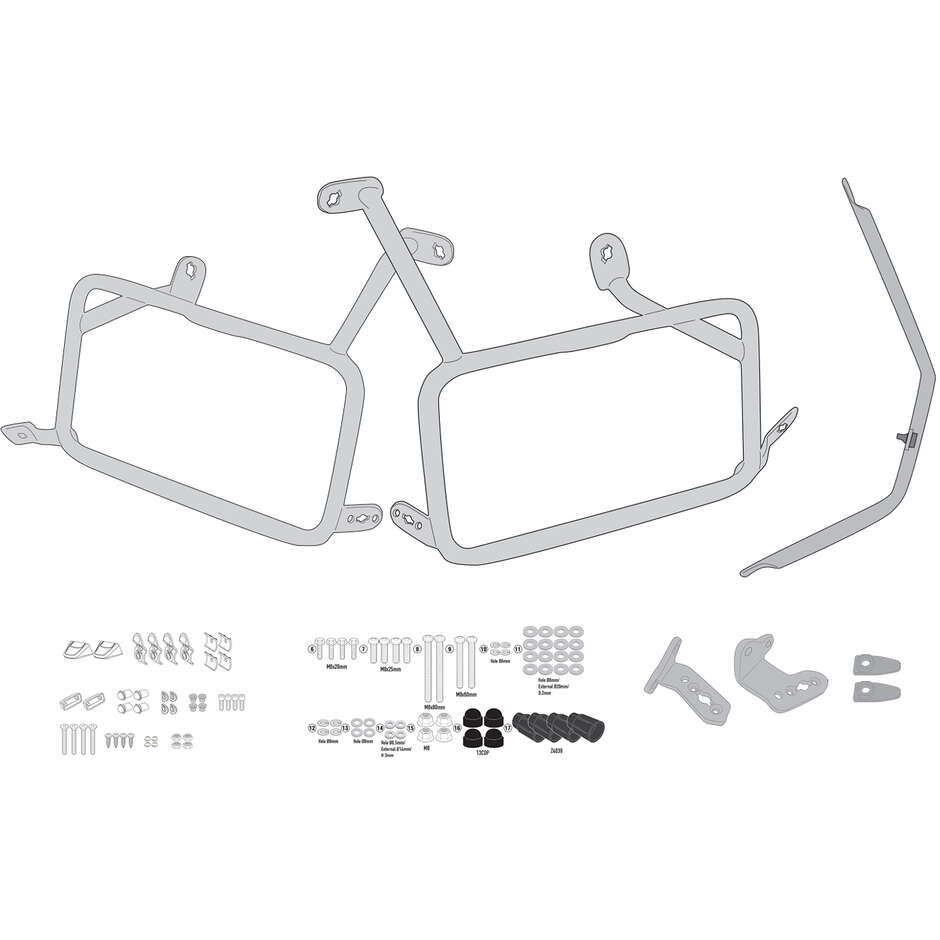 PL ONE-FIT Seitenkofferhalter für Givi MONOKEY Koffer PLO7717MK Für KTM 790 Adventure (19 > 24) / 790 Adventure R (19 > 20); 890 Abenteuer (21 > 24); 890 SMT (23 > 24)