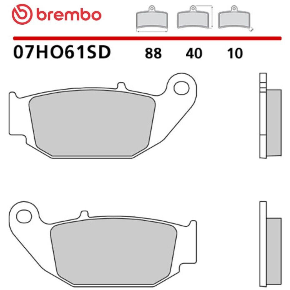 Plaquettes de frein arrière Brembo SD 07HO61SD frittées pour moto enduro