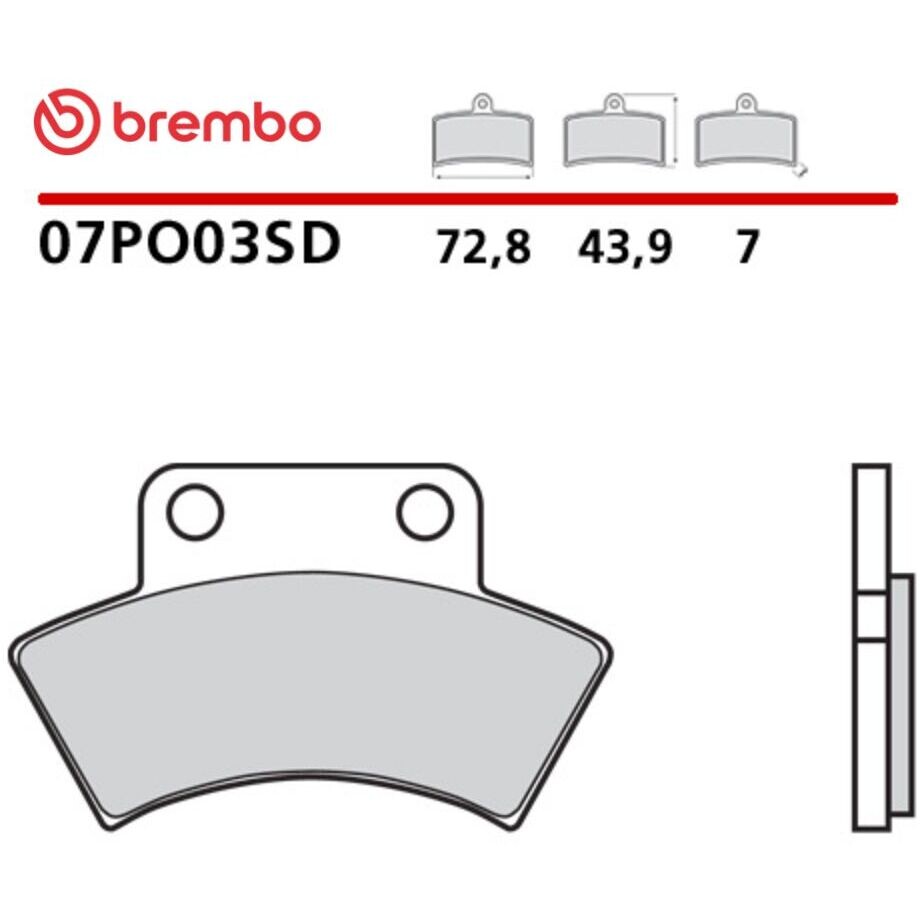 Plaquettes de frein arrière Brembo SD 07PO03SD frittées pour moto enduro