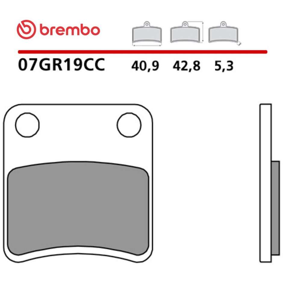 Plaquettes de frein arrière en carbone-céramique Brembo CC 07GR19CC pour moto